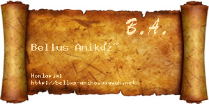 Bellus Anikó névjegykártya